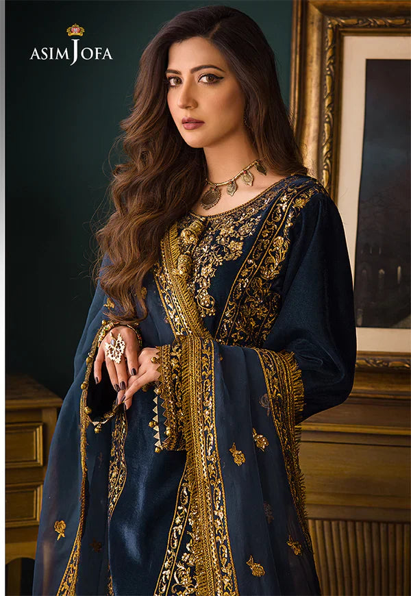 Swagiwear Asim Jofa - Embroidered Velvet 3piece suit - 