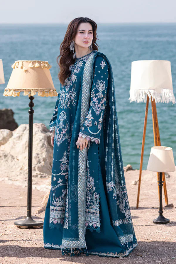 Swagiwear ZARA SHAHJAHAN Lawn 3-PIECE COLLECTION ORGANZA EMBROIDERED DUPATTA. 