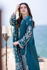 Swagiwear ZARA SHAHJAHAN Lawn 3-PIECE COLLECTION ORGANZA EMBROIDERED DUPATTA. 