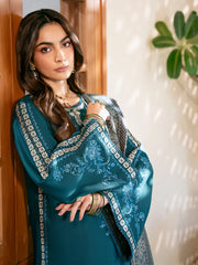 Swagiwear izel - Winter 3PC Dhanak Embroidered Suit - 