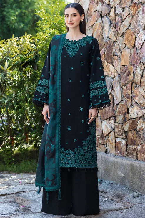Swagiwear Bareeze 3-Piece Embroidered Lawn Dress Design with Chiffon Printed Dupatta - 