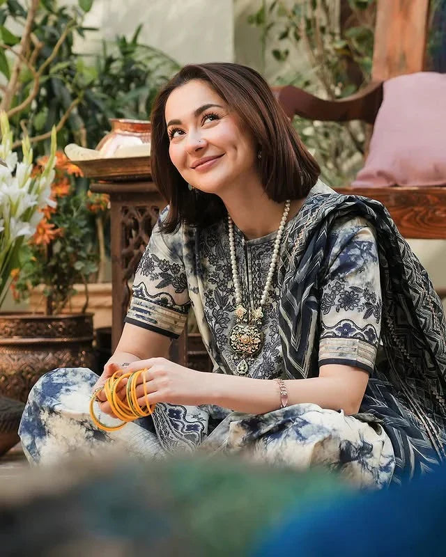 Swagiwear 3-Pc Digital Printed with  Embroidered pathces Karandi Dppatta - 