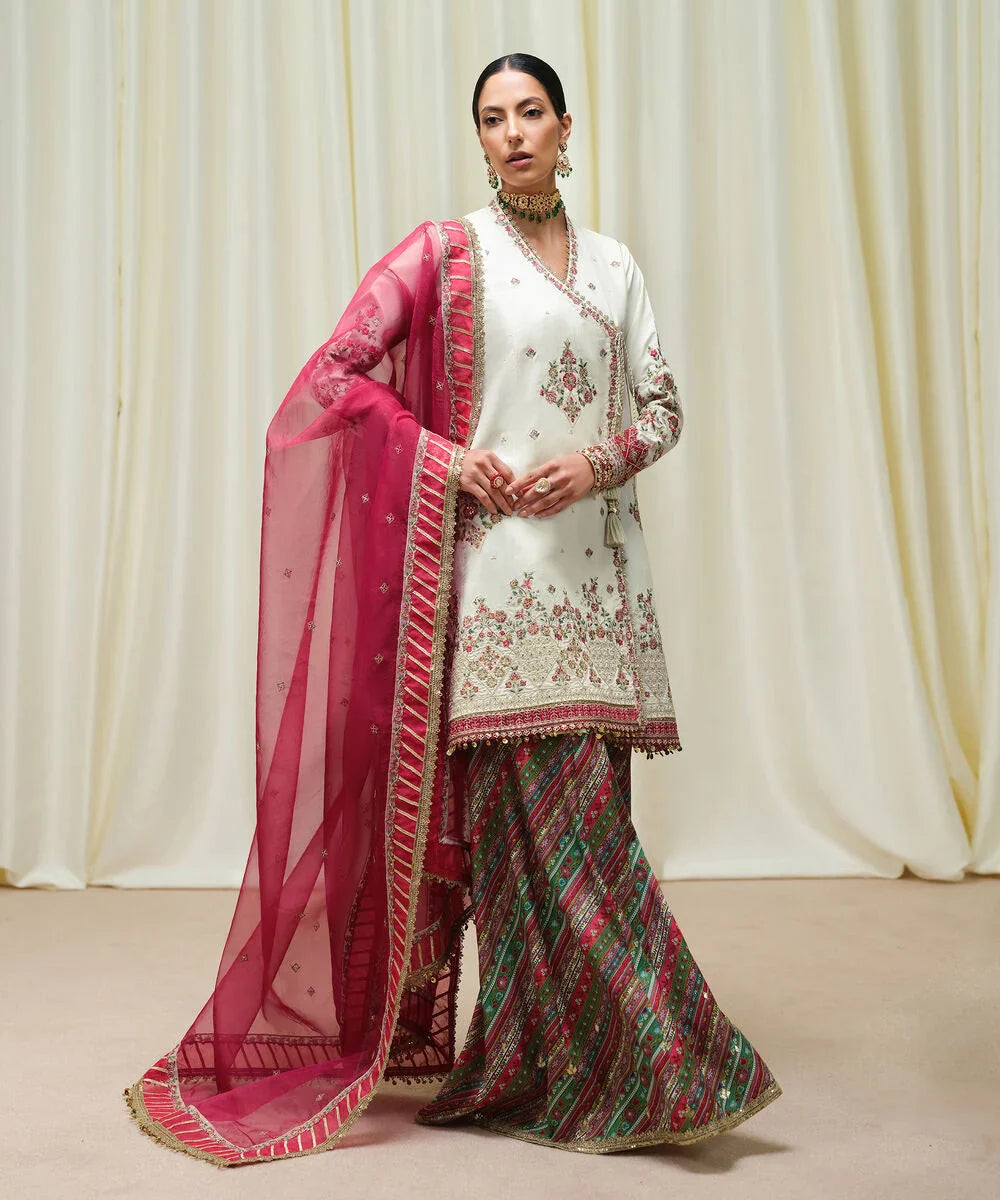 Swagiwear AsimJofa - Unstitched 3 piece Sequin embroidered Lawn suit - 