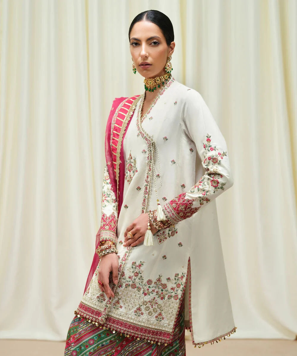 Swagiwear AsimJofa - Unstitched 3 piece Sequin embroidered Lawn suit - 