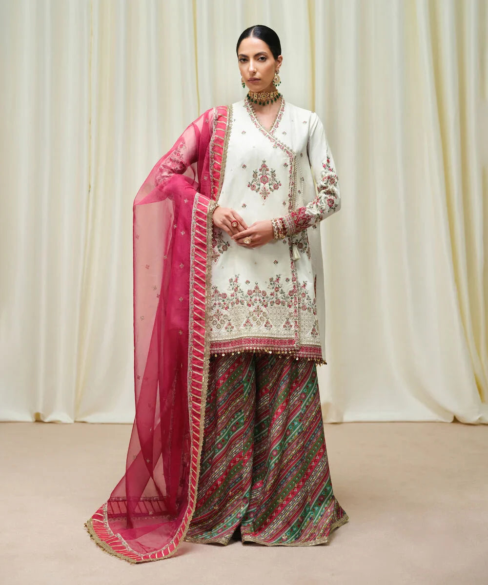 Swagiwear AsimJofa - Unstitched 3 piece Sequin embroidered Lawn suit - 
