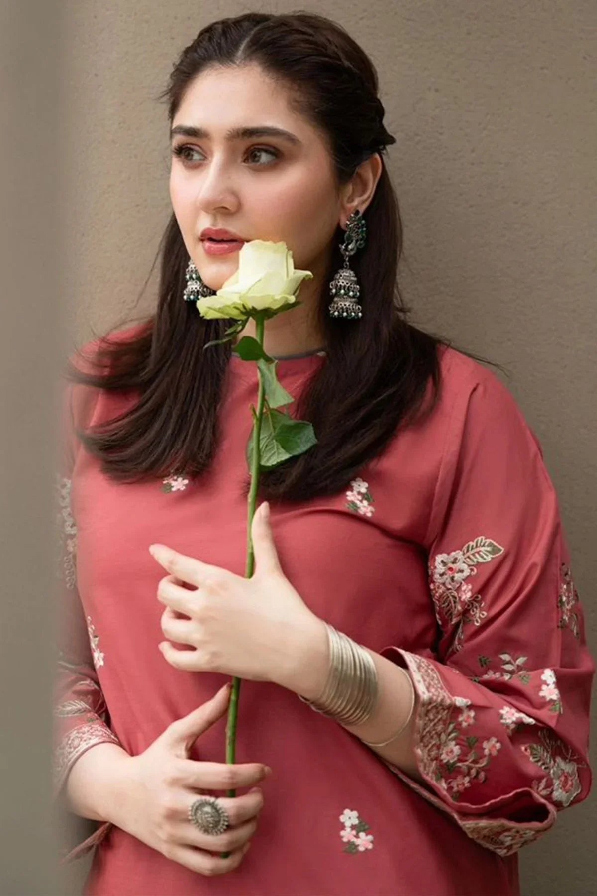 Swagiwear Zara shahjahan 2Pc Embroidered Lawn Suite With Fully Embroidered trouser 
