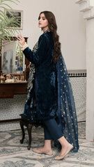Swagiwear Jazmin - Embroidered Velvet 3-Piece Dress - 