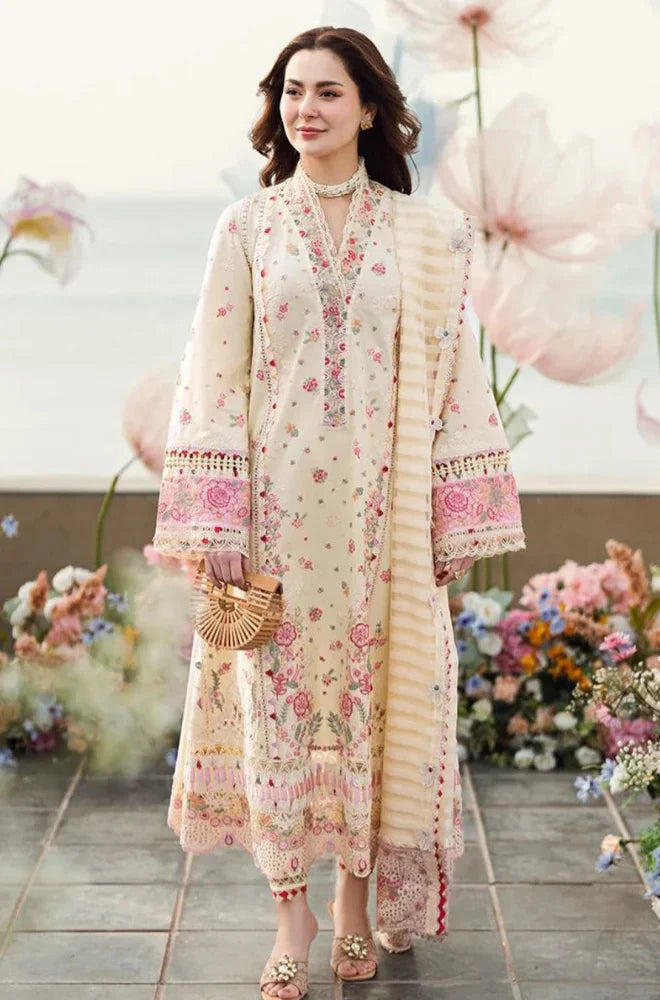 Swagiwear Qalamkaar 3PC Unstitched Lawn Embroidered ChickenKari - 