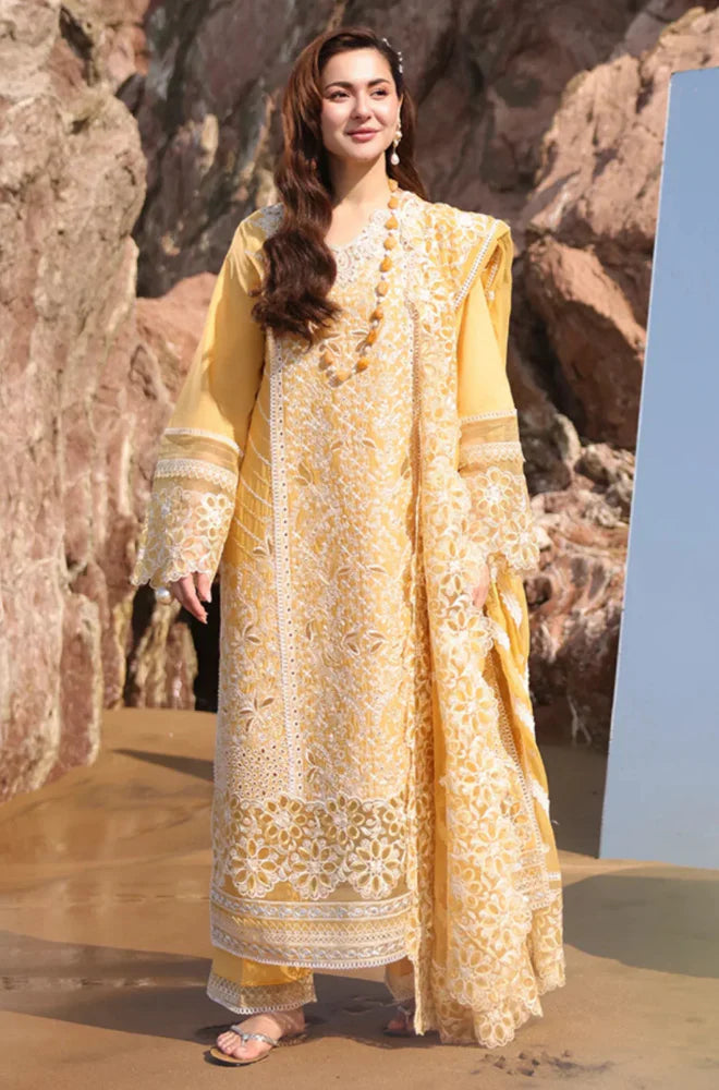 Swagiwear Chikenkari Qalamkar Embroidered 3 PC Lawn - 