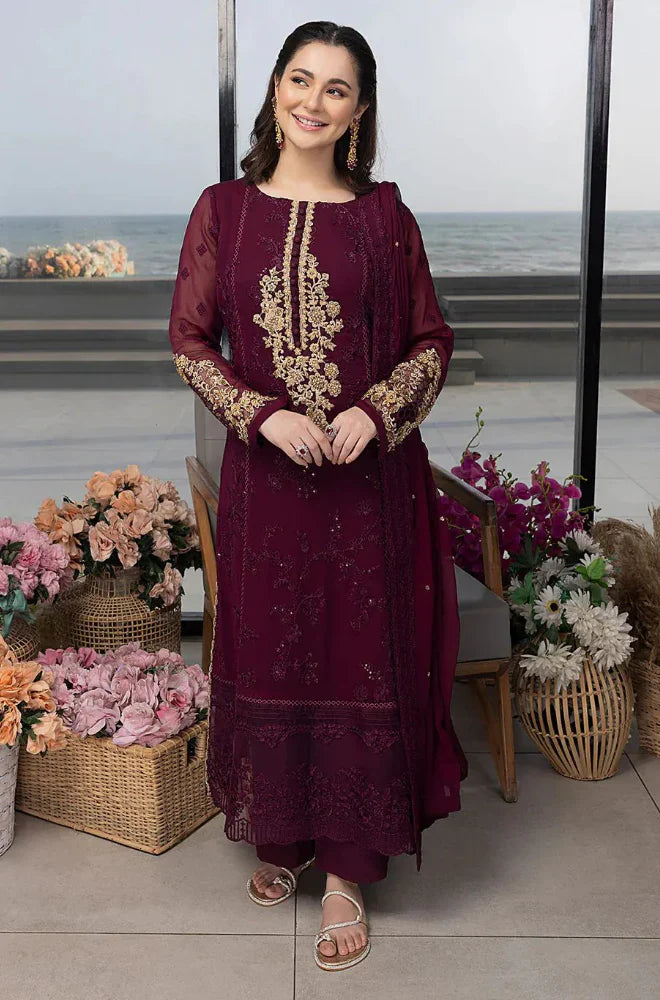 Swagiwear AZURE - Summer 3PC Lawn Embroidered Suit- 