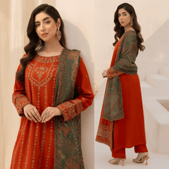 Swagiwear Mohagni - Winter 3PC Dhanak Embroidered Suit - 