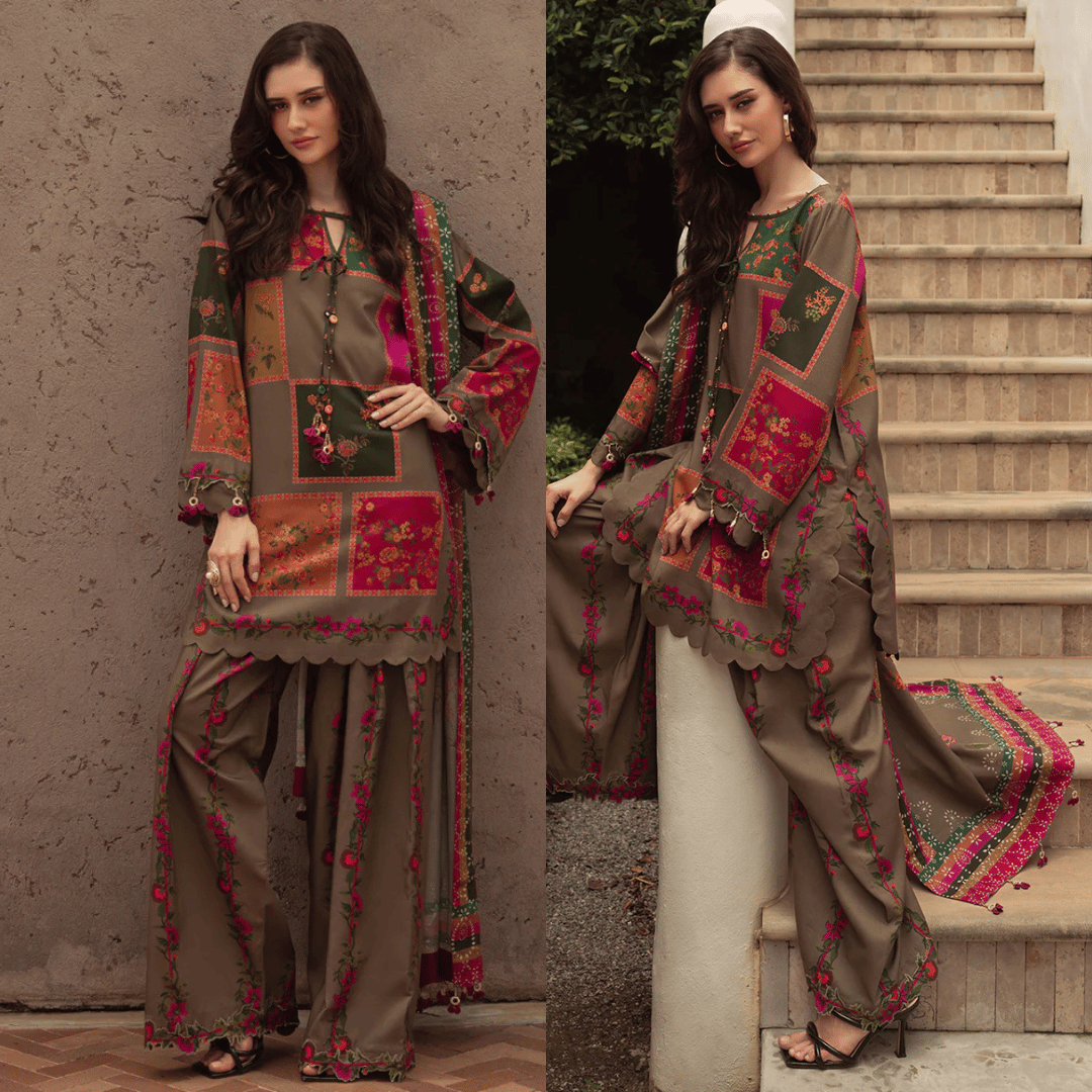 Swagiwear Charizma - Summer 3PC Lawn Digital Print Dress - 