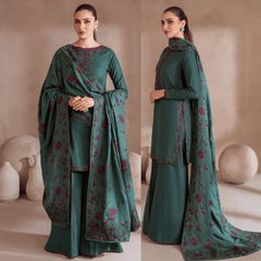 Swagiwear IZNIK - Winter 3PC Dhanak Embroidered Suit - 