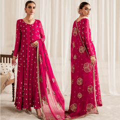 Swagiwear Iznik - Chiffon 3 Piece Sequin Embroidered Dress - 