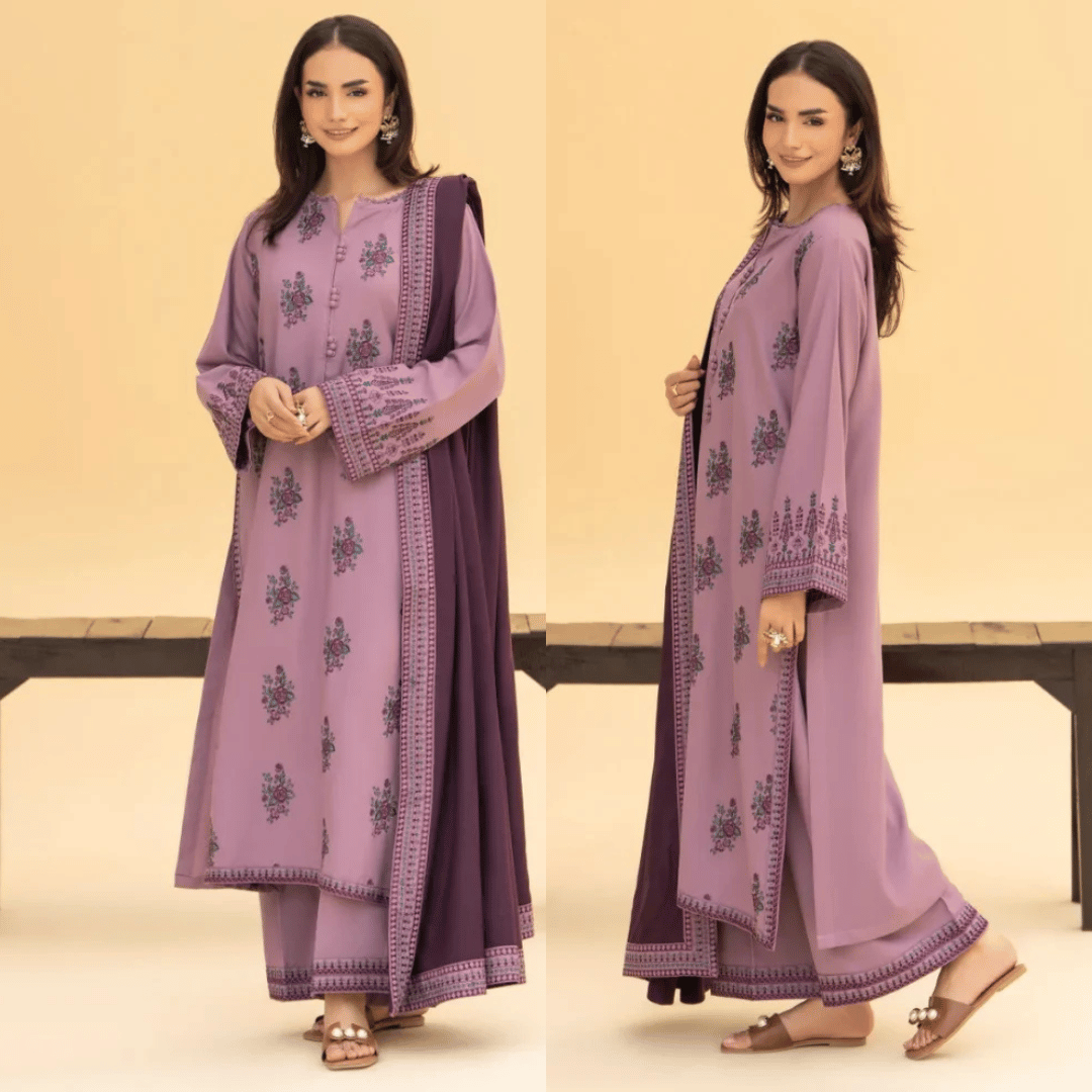 Swagiwear Izel - 3PC Lawn Embroidered Suit - 