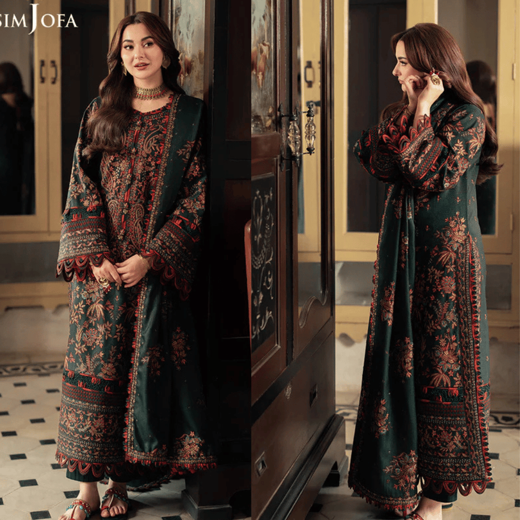 Swagiwear Asim Jofa, unstitched 3 piece Lawn sequence embroidered suit - 