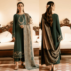 Swagiwear IZEL-3PC LAWN EMBROIDERED SHIRT WITH CHIFFON PRINT Dupatta - 