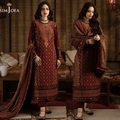Swagiwear Asim Jofa, unstitched 3 piece Dhanak sequence embroidered suit - 