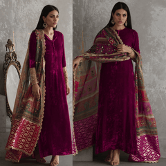 Swagiwear Jazmin - Embroidered Velvet 3-Piece Dress - 