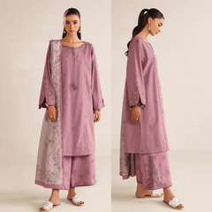 Swagiwear iznik - Summer 3PC Lawn Embroidered Suit - 