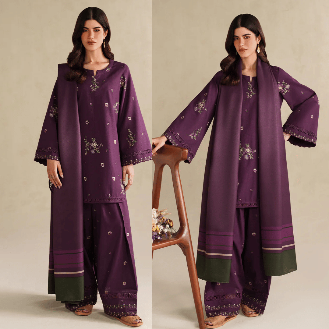 Swagiwear iznik - 3PC Lawn Embroidered Suit - 
