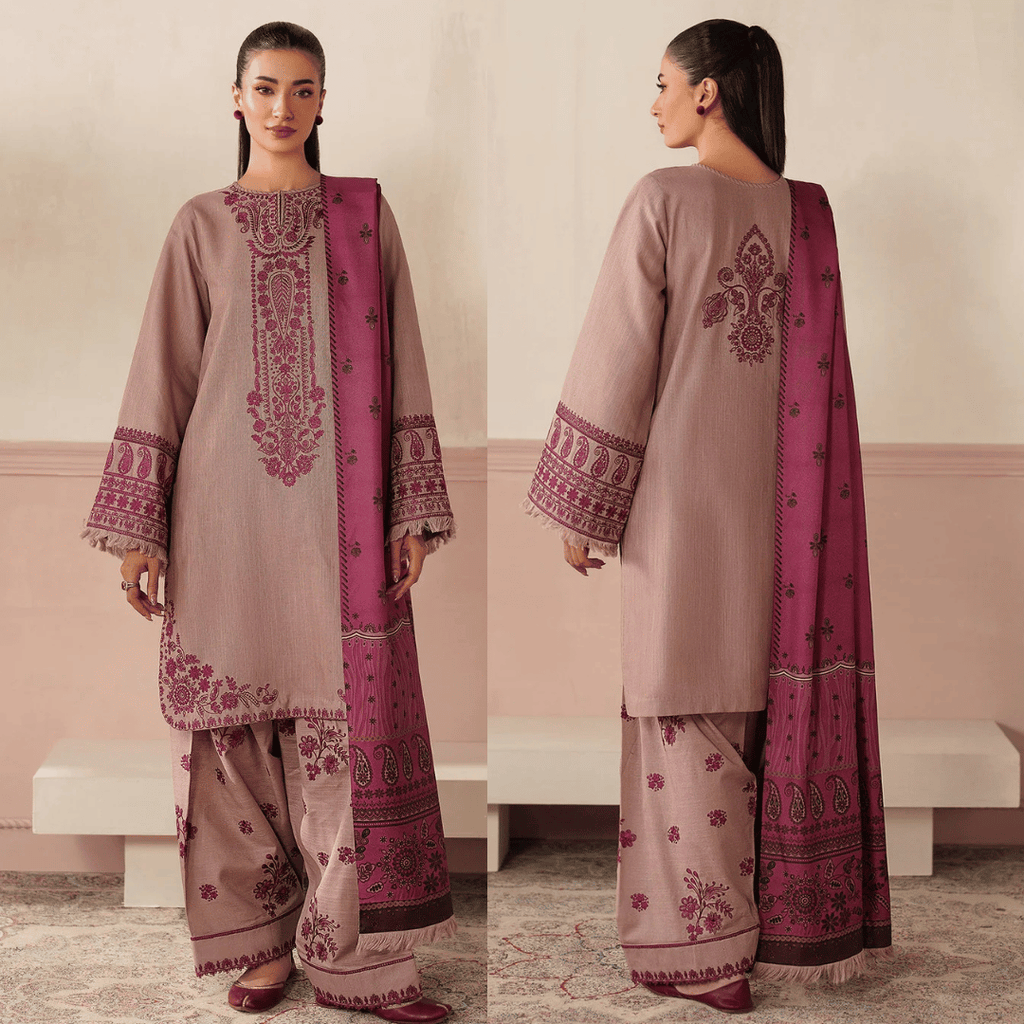 Swagiwear Baroque - 3PC Lawn Embroidered Suit - 