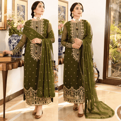Swagiwear Jazmin - Embroidered Velvet 3-Piece Dress - 