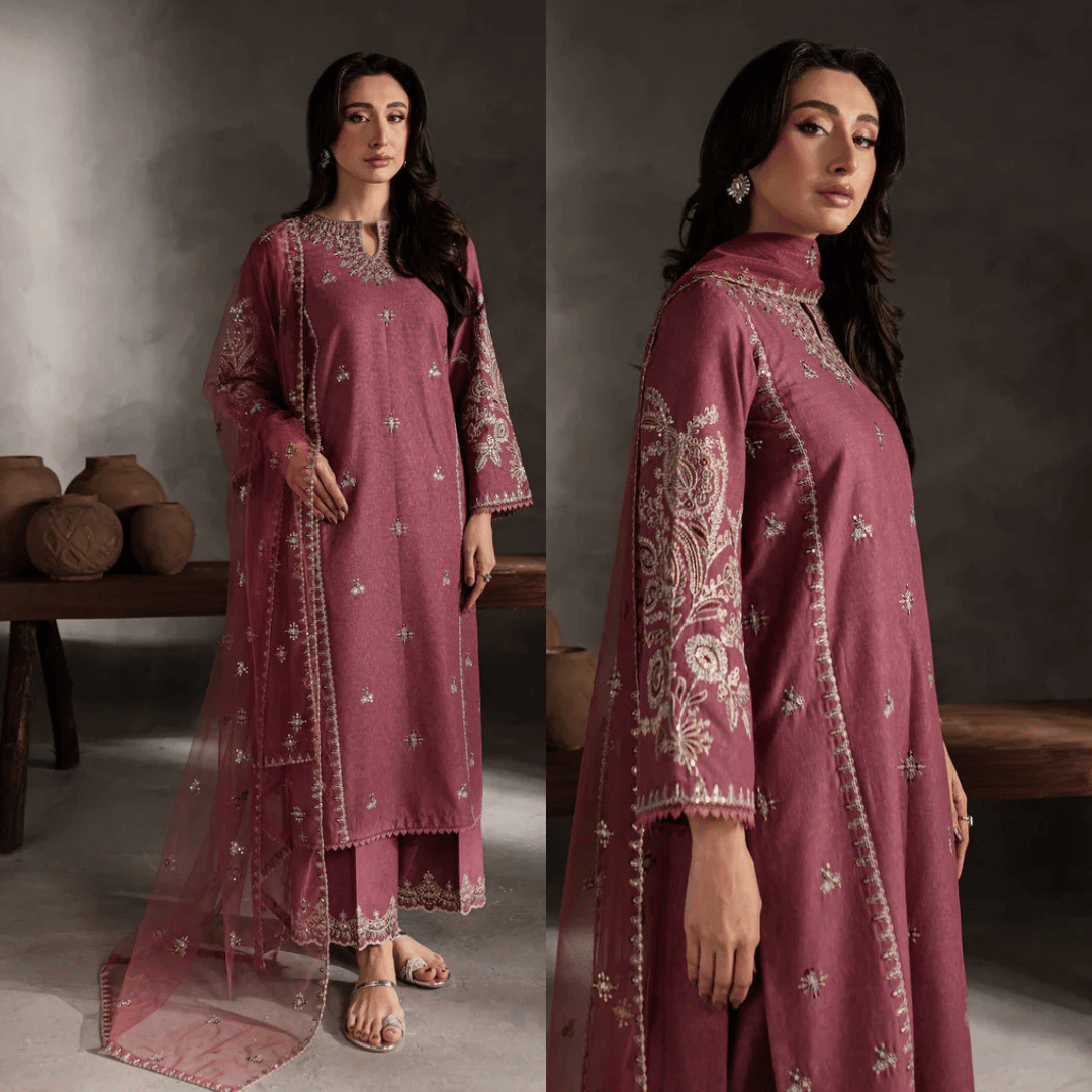 Swagiwear Batik - Summer 3PC Lawn Embroidered Suit - 