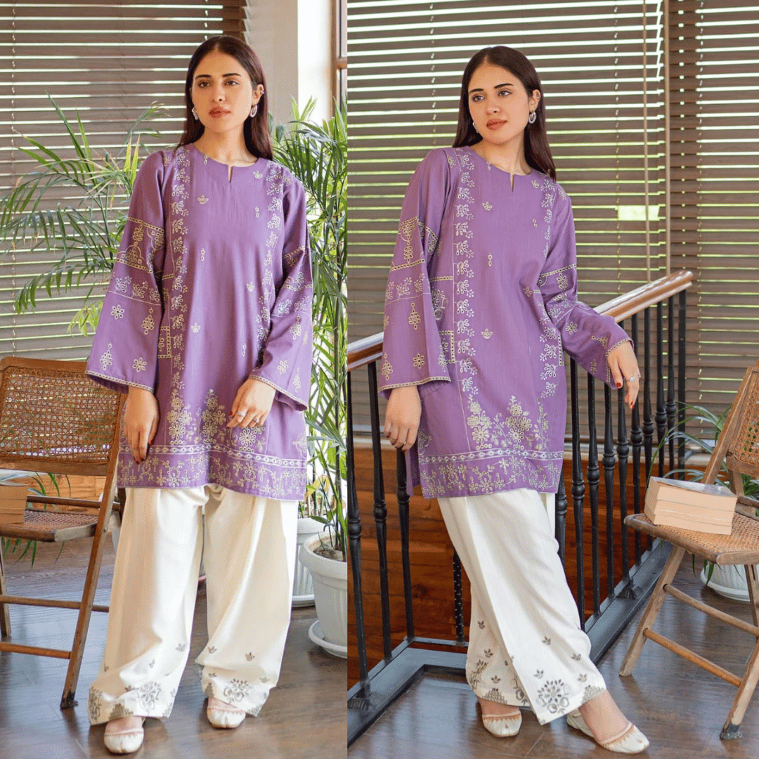 Swagiwear Lajwanti 2Pc Embroidered Lawn Suite With Fully Embroidered trouser - 