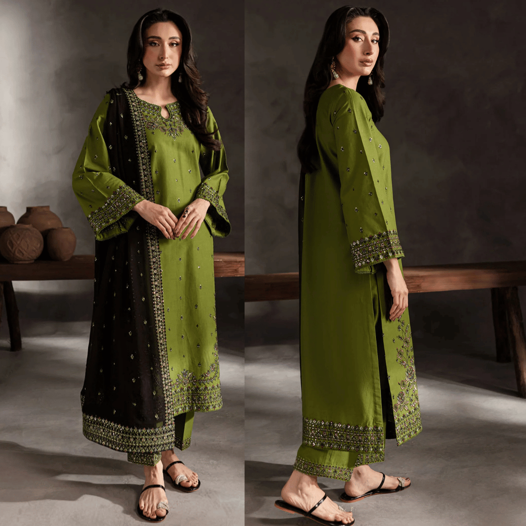 Swagiwear Urge - Summer 3PC Lawn Embroidered Suit - 