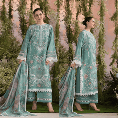 Swagiwear Sobia Nazir - Summer 3PC Lawn ChickenKari Embroidered Suit - 