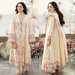 Swagiwear Qalamkaar 3PC Unstitched Lawn Embroidered ChickenKari - 