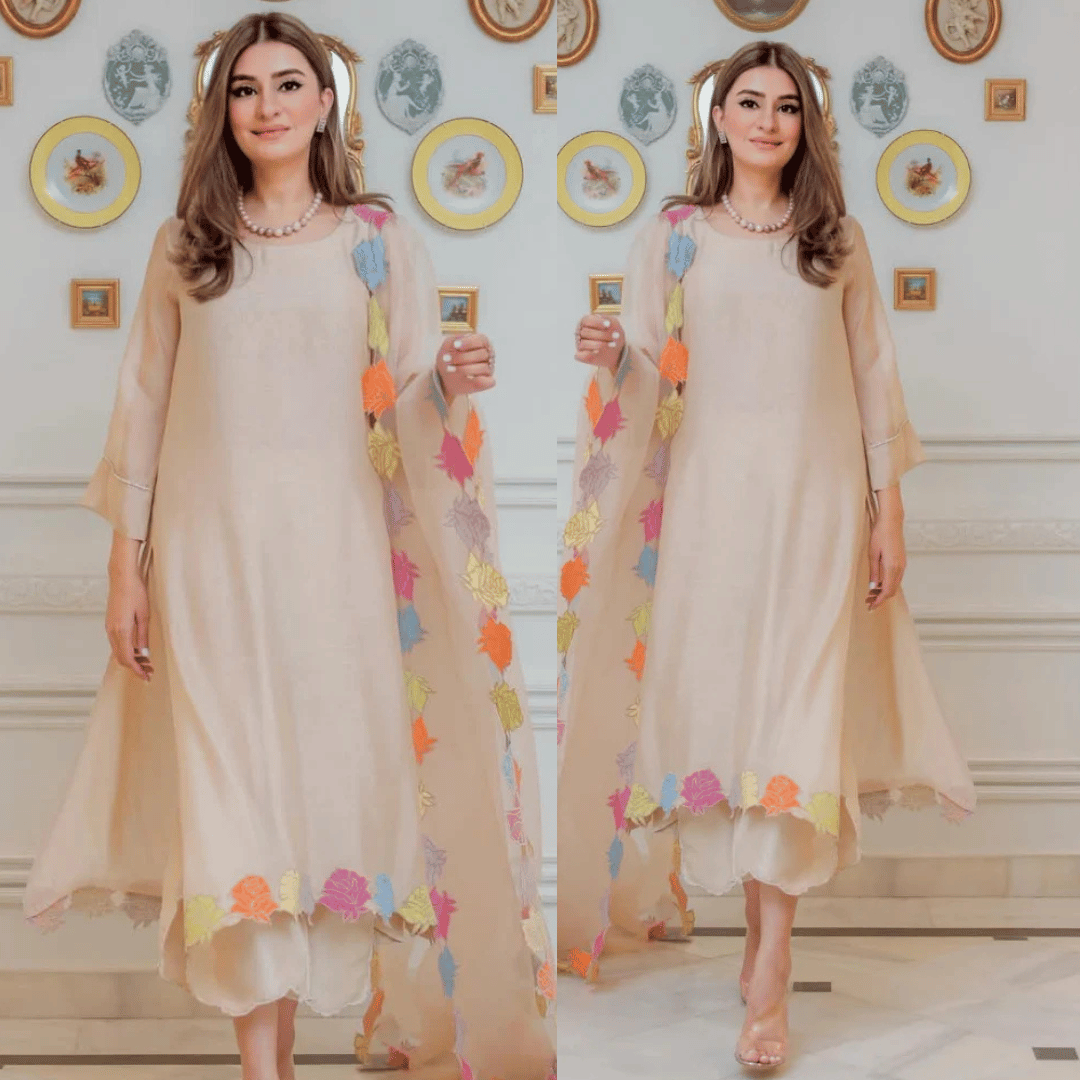 Swagiwear ZAB - 3PC (Unstitched) Lawn Embroidered Shirt With Embroidered Organza Dupatta - 