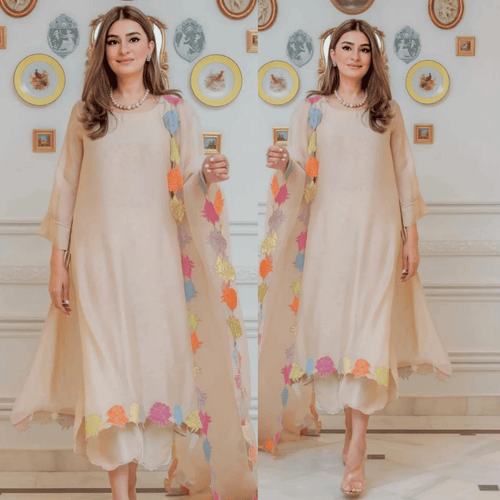 Swagiwear ZAB - 3PC (Unstitched) Lawn Embroidered Shirt With Embroidered Organza Dupatta - 