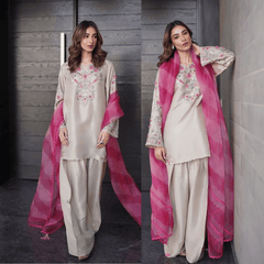 Swagiwear Swagiwear - 3PCs Embroidered Lawn Dress With Manaar Dupatta - 
