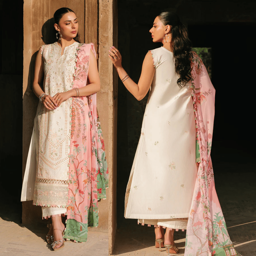 Swagiwear Asim Jofa, unstitched 3 piece Lawn sequence embroidered suit - 