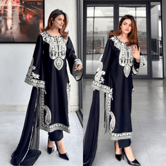 Swagiwear Mirana - Summer 3PC Lawn Embroidered Suit - 