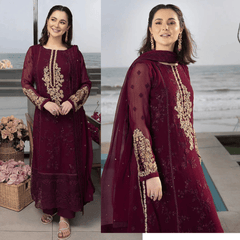 Swagiwear AZURE - Summer 3PC Lawn Embroidered Suit- 