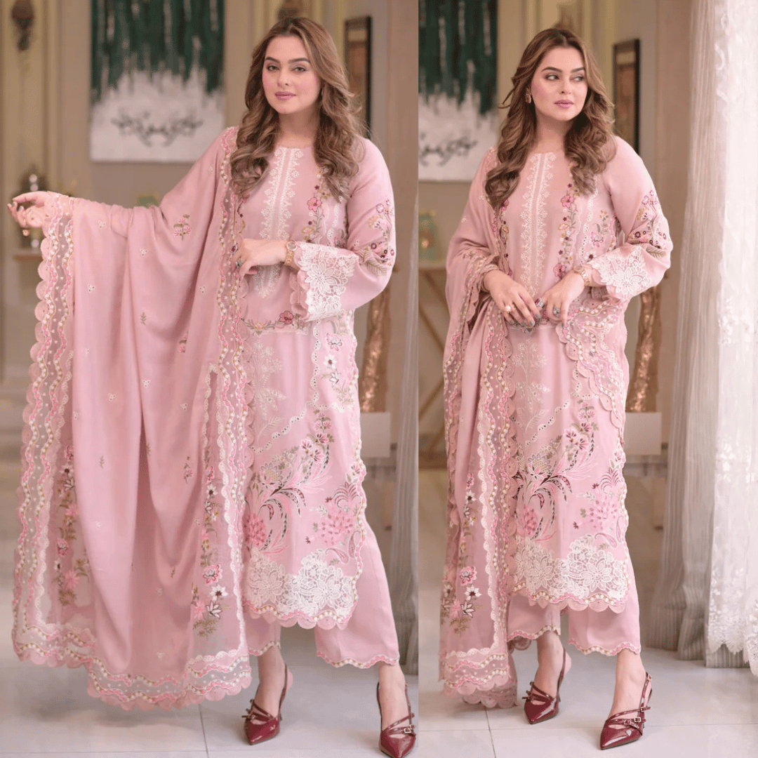 Swagiwear ANEELA’S - Unstitched Luxury Lawn Heavy Embroidered 3PC Suit - 