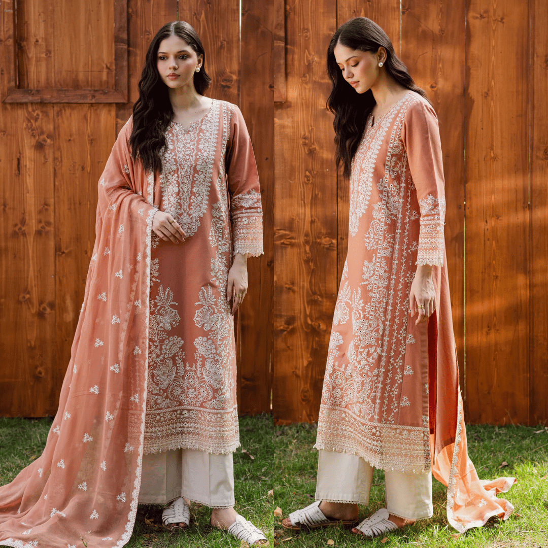 Swagiwear Batik -  Summer 3PC Lawn Embroidered Suit - 