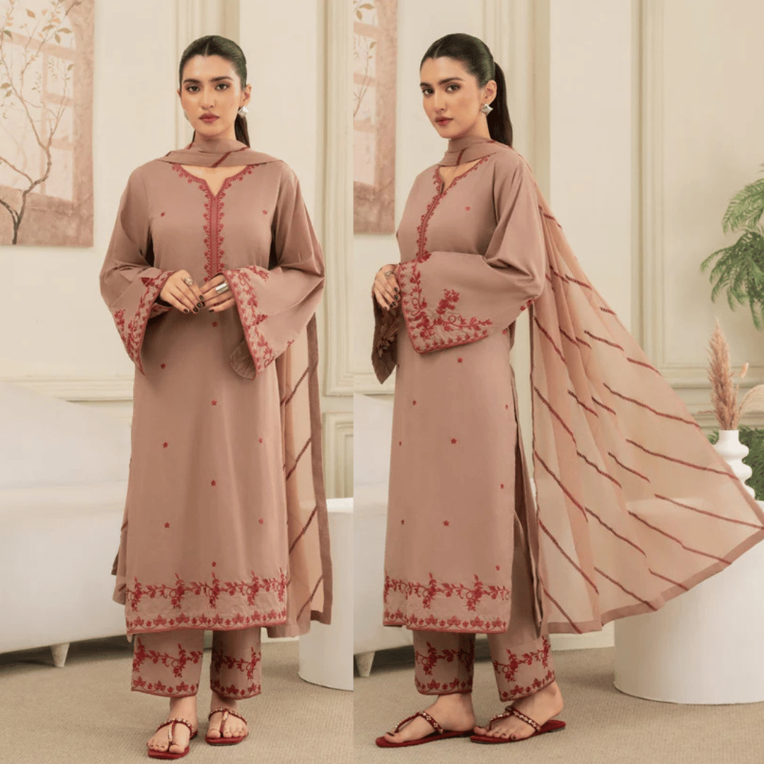 Swagiwear Swagiwear - Lawn 3PC Embroidered Suit - 