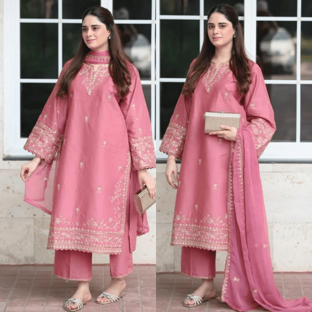 Swagiwear Summer 3PC Lawn Embroidered Suit - 