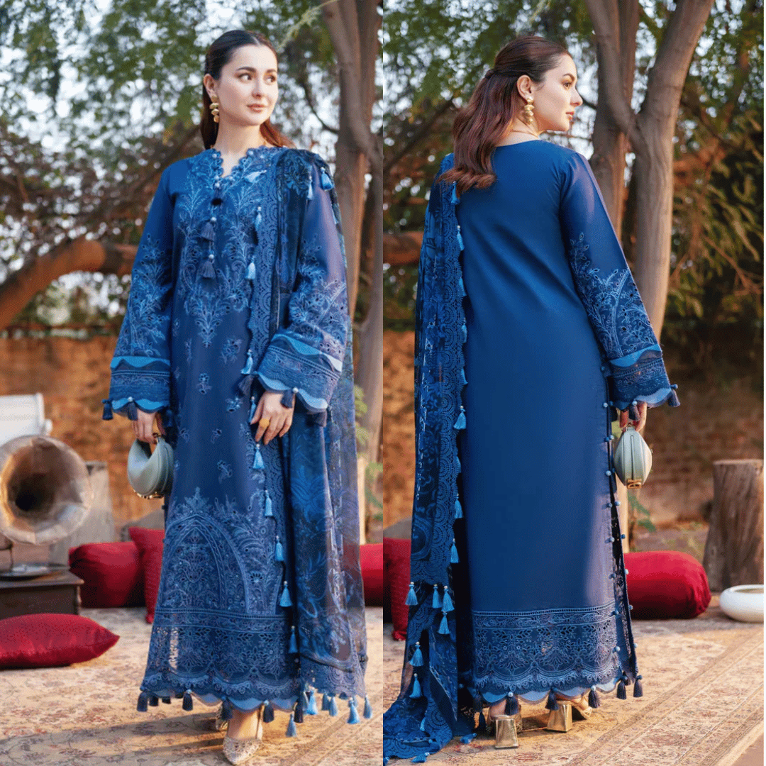 SwagiWear - Summer 3PC Lawn Chikenkari Embroidered Shirt - Sw1338