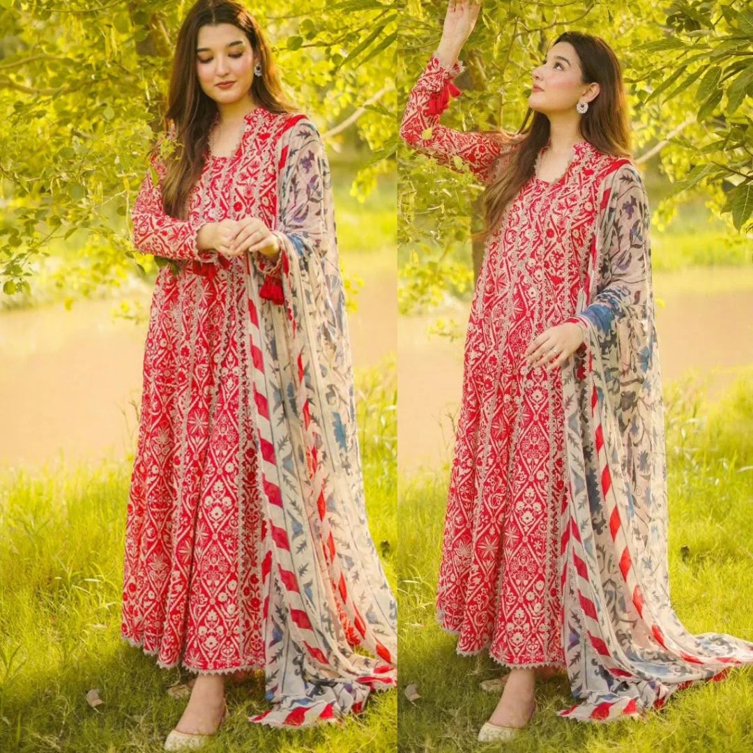 SwagiWear - Summer 3PC Lawn Digital Print Dress - Sw1262