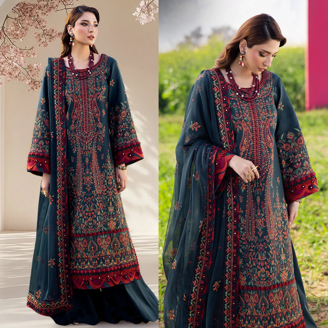 AsimJofa - Summer 3PC Lawn Embroidered Suit - Sw1401