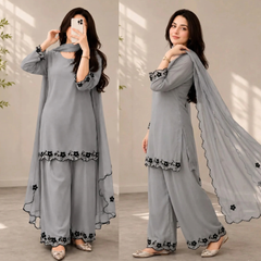 SwagiWear - Summer-3PC Lawn Embroidered Suit - Sw1496