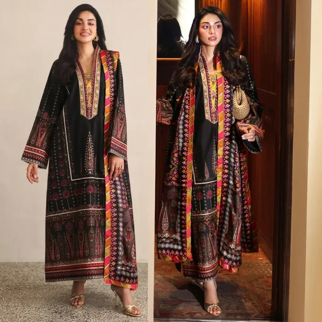 MUSHQ - Winter 3PC Karandi Digital Printed Dress - Sw1521