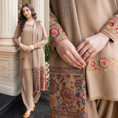 Aisling - Winter 3PC Dhanak Embroidered Suit - Sw1530