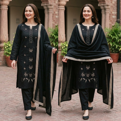 Agha Noor - Winter 3PC Dhanak Embroidered Suit - Sw1533
