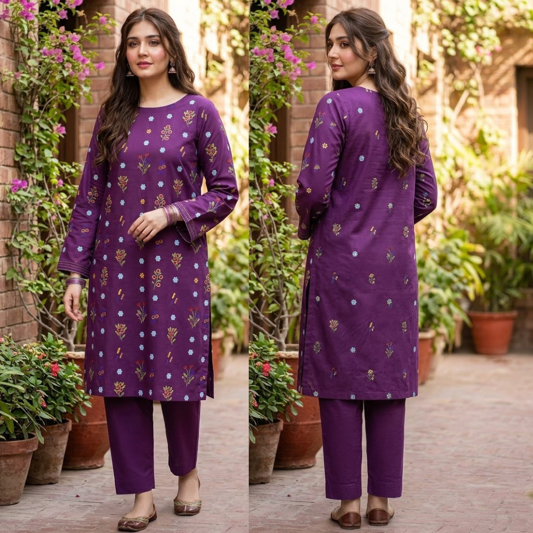 Urge_ Winter 2PC Linen Embroidered Suit - Sw1535